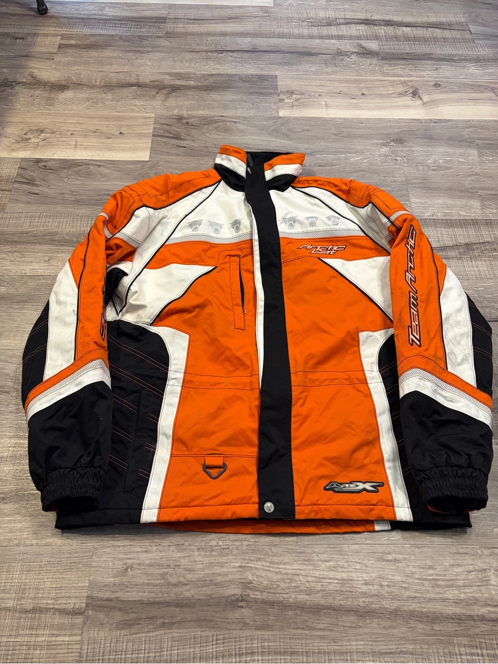 Orange Black White arctic car snowmobile jacket